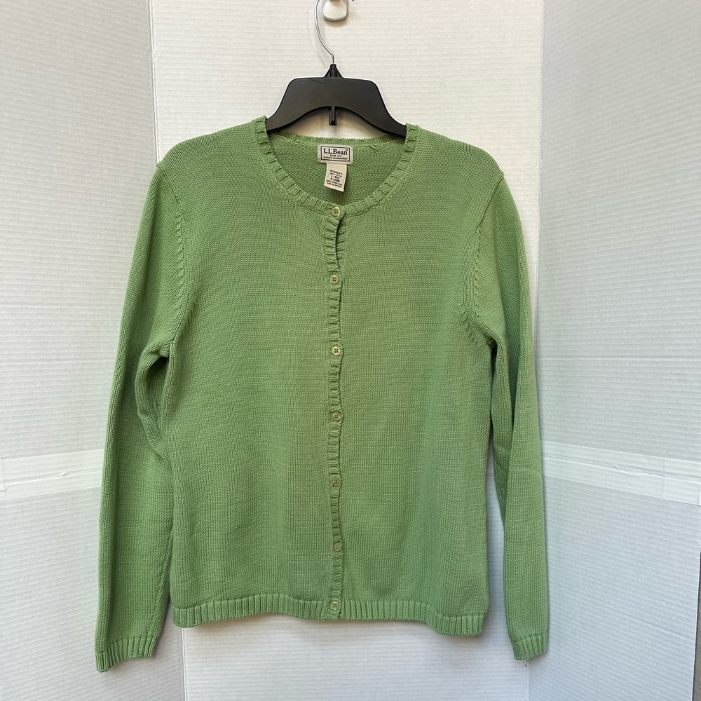 L.L. Bean Green Cardigan Sweater